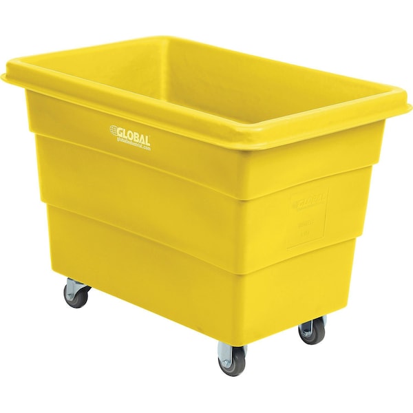 Global Industrial 8 Bushel Plastic Bulk Box Truck, Direct Mount Base, Yellow, 33-3/10L x 24-3/5W x 27-2/5H 800313YL - main